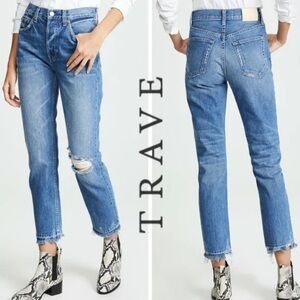 Trave Constance Sweet Emotion Destroyed Women's Blue Jeans Distressed Blue 30